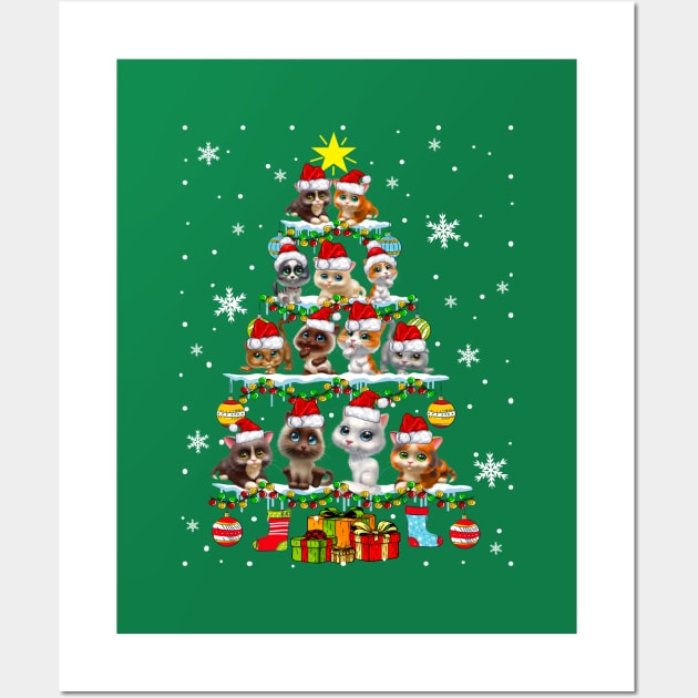 cat chritmas tree Wall Art by tiranntrmoyet